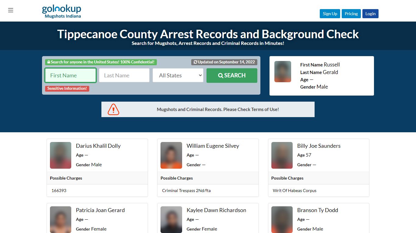 Tippecanoe County Mugshots, Tippecanoe County Arrest Records - GoLookUp